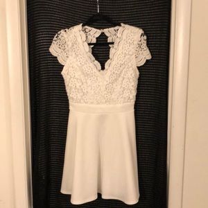 White dress with lace bodice